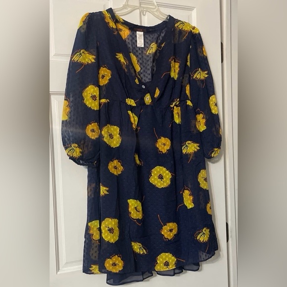 Mark Avon Blue Floral Dress XXL - Picture 1 of 5